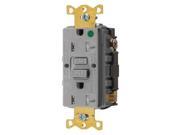 HUBBELL WIRING DEVICE KELLEMS GFTWRST83GY GFCI Receptacle 20A 125VAC 5 20R Gray