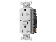 HUBBELL WIRING DEVICE KELLEMS GFTWRST20W GFCI Receptacle 20A 125VAC 5 20R White