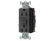 HUBBELL WIRING DEVICE KELLEMS GFRST20BK GFCI Receptacle 20A 125VAC 5 20R Black
