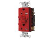 HUBBELL WIRING DEVICE KELLEMS GFTWRST20R GFCI Receptacle 20A 125VAC 5 20R Red