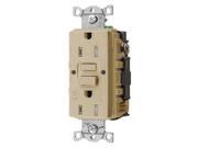 HUBBELL WIRING DEVICE KELLEMS GFTWRST15I GFCI Receptacle 15A 125VAC 5 15R Ivory