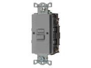 HUBBELL WIRING DEVICE KELLEMS GFBFST20GY GFCI Receptacle 20A 125VAC 5 20R Gray