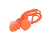 Unique Bargains Water Sports Silicone Swimming Ear Plugs Earplugs 22 Corded Orange