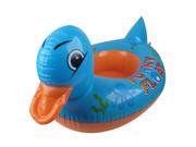 Unique Bargains Swimming Pool Duck Shaped Children s Inflatable Swimming Boat Orange Blue
