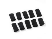 Unique Bargains 10Pcs Black Ball Games Stretchy Finger Sleeves Protector Wrap Support for Adult