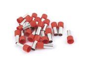 Unique Bargains 20 Pcs Wire Crimp Connector Terminal Insulated Ferrule Tube Red E25 16 4AWG
