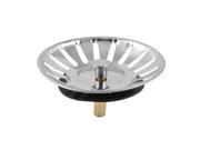 Unique Bargains 3.1 Dia Metal Kitchen Sink Strainer Basket Drain Garbage Stopper Plug