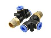 Unique Bargains 2pcs Pneumatic 1 4 Thread 6mm T Joint One Touch Quick Fittings