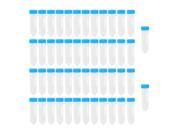 50 Pcs 50ml Capacity Centrifuge Tubes w Attached Caps Clear White Blue