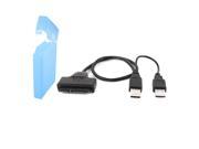 USB 2.0 to SATA Adapter Converter Cable w Blue Case Protector for 2.5 HDD