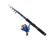 2.05M Retractable Fishing Rod Pole w Royal Blue Cast Spool Gear Ratio 5.2 1