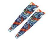 Unique Bargains Multicolor Flame Print Stretch Temporary Fake Tattoo Arm Sleeves Oversleeve 2Pcs