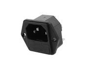 AC250V 10A 3 Terminals IEC320 C14 Inlet Male Power Plug Black