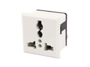AC 250V 13A Black Square Universal Panel Socket Plug Outlet White Black