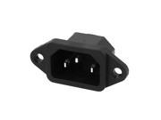 AC250V 10A IEC 320 C14 Male Plug Panel Power Inlet Sockets Connector Black