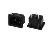 AC 250V 10A 3 Pins Terminal Snap Mount IEC320 C14 Power Socket Adapter 2pcs