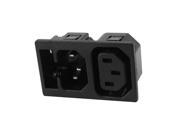 IEC C13 C14 5 x 20mm Fuse Holder Power Socket Adapter Plug AC 250V 10A 15A