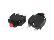 AC 125 250V 15A 10mm Thread Push Button Circuit Breaker Overload Protector 2 Pcs