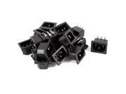 20 Pieces Right Angle IEC320 C14 Inlet Power Socket Black AC 250V 10A
