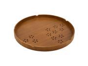 Tea Coffee Wood Round Shaped Retro Style Cherry Hollow out Design Serving Tray