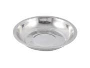 Kitchen Stainless Steel Round Shape Dinner Plate Food Holder Silver Tone