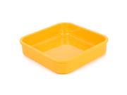 Unique Bargains Plastic Square Shaped Salad Tray Dish Pot Plate Yellow