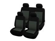 Universal Fit Full Set Car Seat Covers for Auto Truck Gray Black