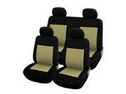 8 piece Comfortable Car Seat Covers Full Set for Auto Truck Beige