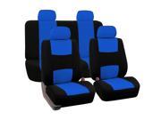 Stylish Car Seat Covers Full Set for Auto w 4 Headrests Blue Black