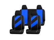 Unique Bargains Full Set Breathable Flat Cloth Auto Car Seat Covers Headrests Blue