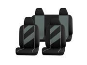 Unique Bargains Breathable Flat Cloth Auto Car Seat Covers Headrests Full Set Gray