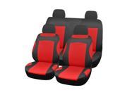 Breathable Car Seat Covers Full Set for Auto w 4 Headrests Red