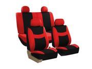 Breathable Car Seat Covers w Headrest for Auto Truck Red Black