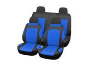 Breathable Car Seat Covers Full Set for Auto w 4 Headrests Blue