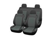 Breathable Car Seat Covers Full Set for Auto w 4 Headrests Gray