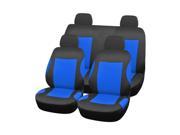 8 piece Full Set Car Seat Covers Auto Interior Accessories Blue
