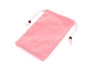 Unique Bargains Drawstring Closure Cell Phone MP3 MP4 Pouch Sleeve Bag Holder Light Pink