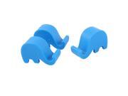 Pad Cellphone Plastic Elephant Design Phone Stand Holder Rack Bracket Blue 3pcs