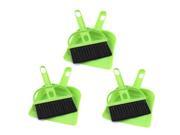 Unique Bargains Dashboard Console Vent Air Outlet Cleaning Brush Broom Dustpan Green 3 Sets