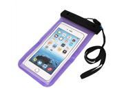 Mobile Smart Phone Neck Strap Water Resistant Bag Case Pouch Cover Black Purple
