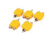 Yellow RCA Y Splitter Male to 2 Female M F Stereo Audio Video Connector 5pcs