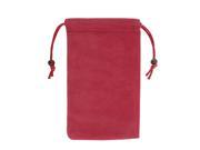 Velvet Drawstring Closure Cell Phone MP3 MP4 Pouch Sleeve Bag Cover Red