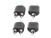 4pcs Dual RCA Male Jack to Male Stereo Audio AV Adapter Coupler Plug Connector