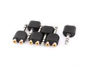 Unique Bargains 6pcs Audio Y Splitter 6.35mm 1 4 Stereo Male Plug to 2 RCA Female Adapter