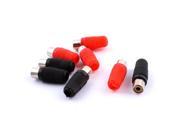 Plastic Handle Female RCA Phono Jack Socket Connector Adapter Red Black 4 Pairs