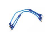 2pcs RCA Dual Male to Female Adapter Video Audio Y Splitter Extension Cable Blue