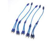 5pcs 31.5cm Long Car Audio Y Splitter Cord Cable Wire RCA Female to Dual Male
