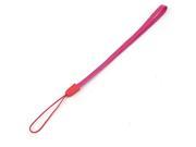 Cell Phone MP5 iPod Nylon Knitted Hand Strap Cord Lanyard 25cm Girth Red Fuchsia