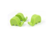 Pad Cellphone Plastic Elephant Design Phone Stand Holder Rack Bracket Green 3pcs