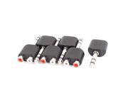6Pcs Audio Y Shape Splitter 6.35mm 1 4 Stereo Male Plug to 2 RCA Female Adapter